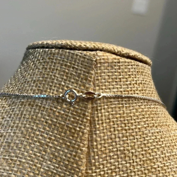 Vintage Sterling 925 Silver Beaded Coral Pendant on New 20" Sterling Box Chain - Picture 6 of 8